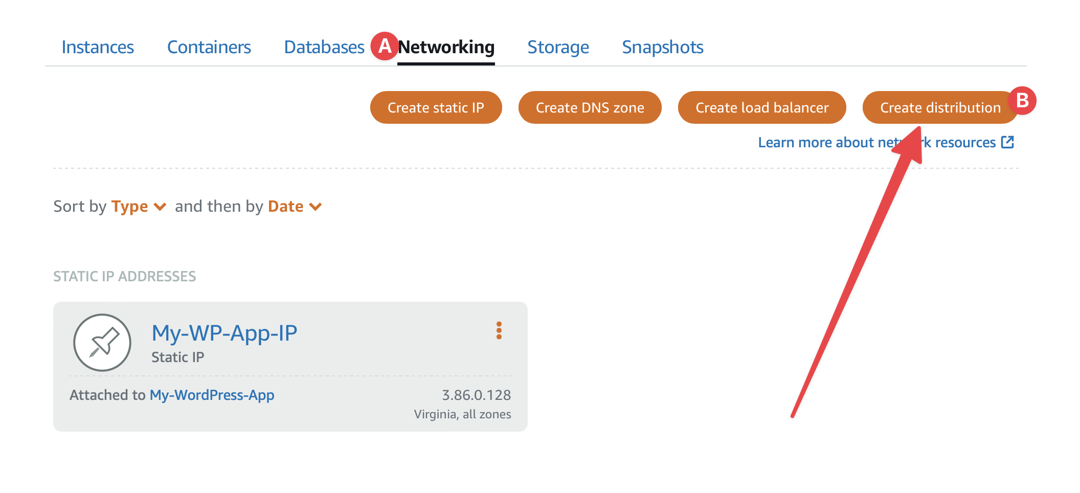 Create CDN Distribution on Amazon Lightsail