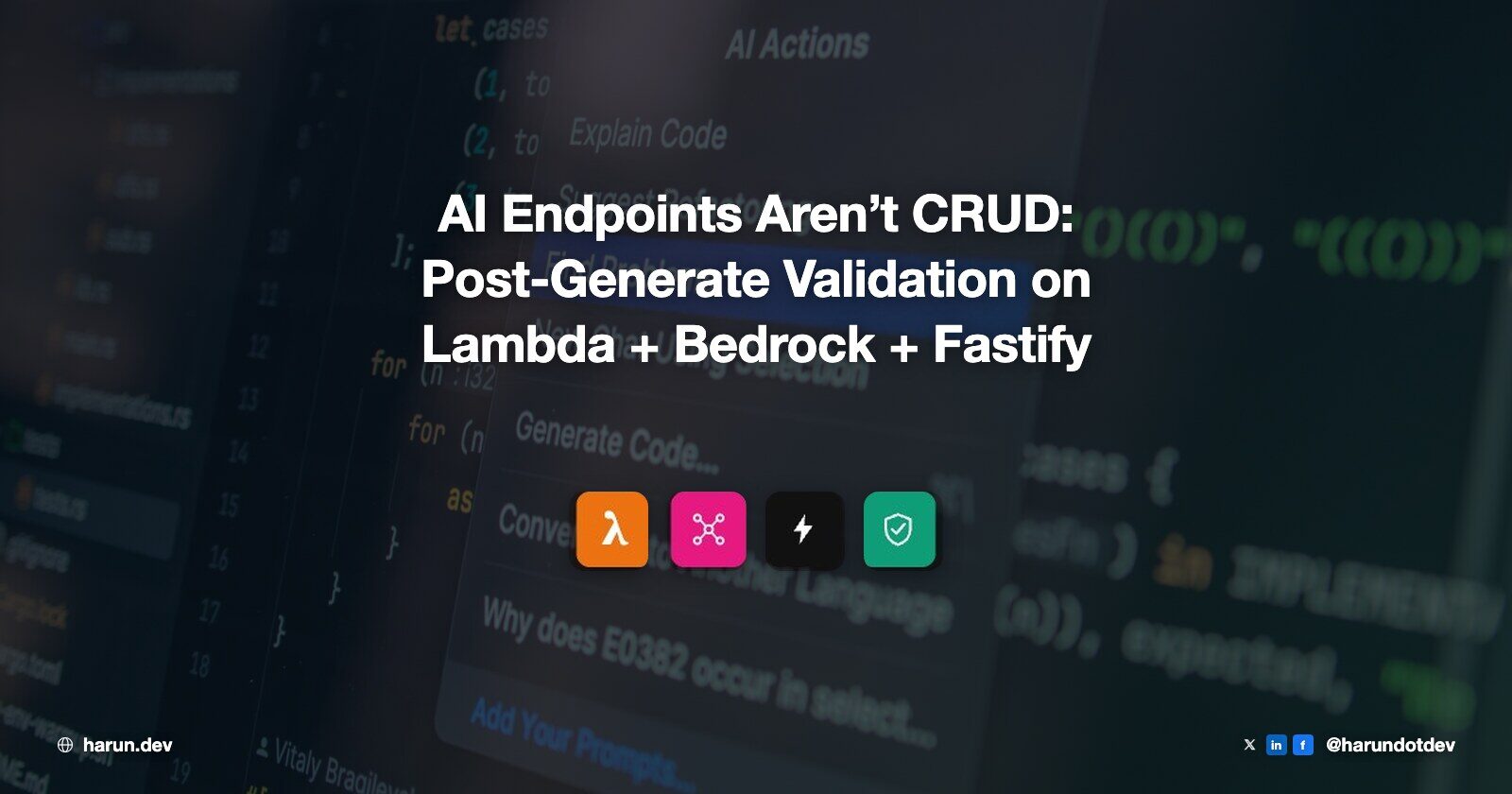 AI Endpoints Aren't CRUD: Post-Generate Validation on Lambda + Bedrock + Fastify
