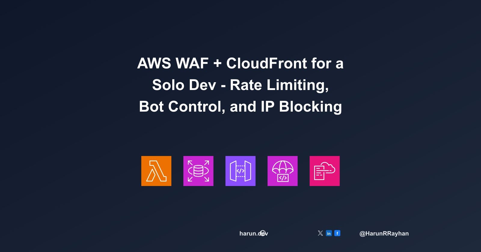 AWS WAF + CloudFront for a Solo Dev - Rate Limiting, Bot Control, and IP Blocking