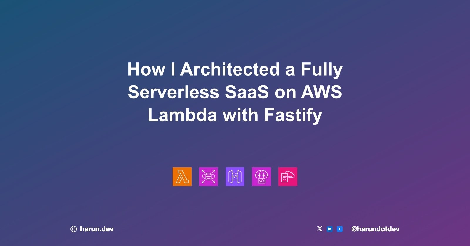 How I Architected a Fully Serverless SaaS on AWS Lambda with Fastify